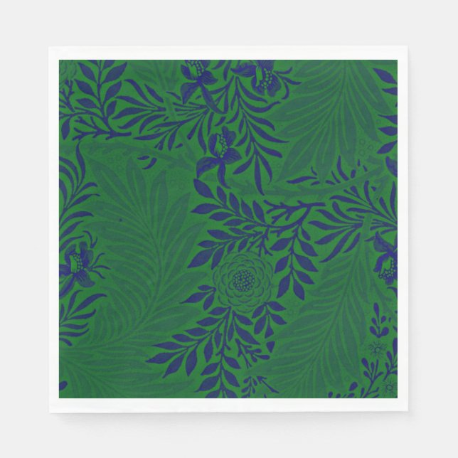 Larkspur in Vibrant Green and Blue Napkin (Front)