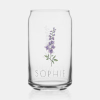 LARKSPUR July Birth Flower Custom Name