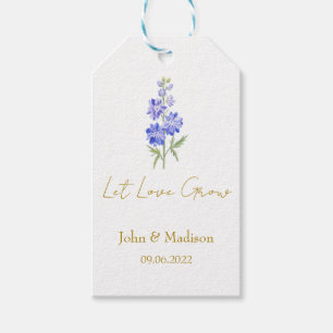 Larkspur Let love grow wedding seed Gift Tags