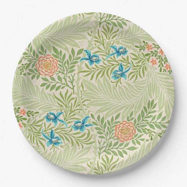 Larkspur Pattern (by William Morris) Paper Plate (Front)