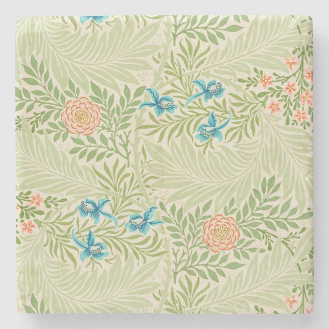 Larkspur Pattern (by William Morris) Stone Coaster (Front)