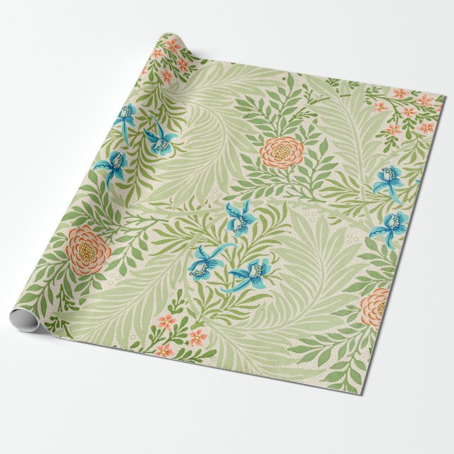 Larkspur Pattern (by William Morris) Wrapping Paper (Unrolled)