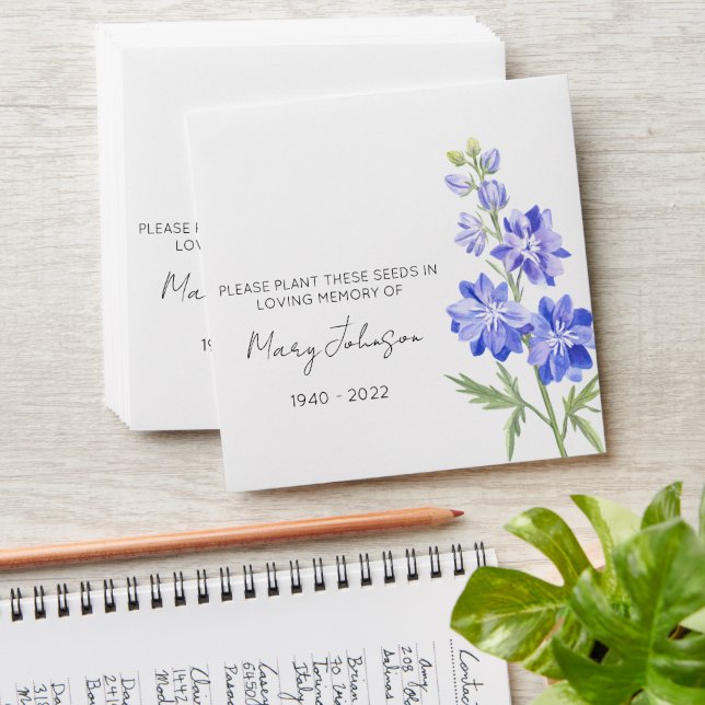Larkspur | Simple Memorial Seed Envelope (Stacked)
