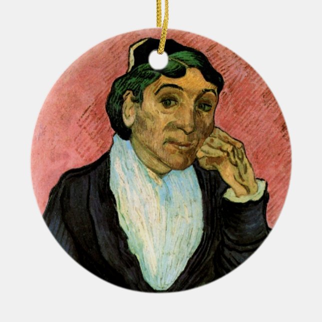L'Arlesienne (Madame Ginoux) by Vincent van Gogh Ceramic Tree Decoration (Front)