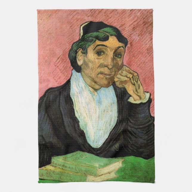 L'Arlesienne (Madame Ginoux) by Vincent van Gogh Tea Towel (Vertical)