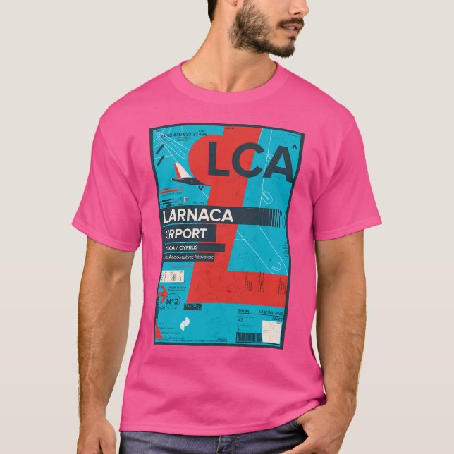 Larnaca Airport Cyprus Travel Stamp Flight Pass T-Shirt (Front)