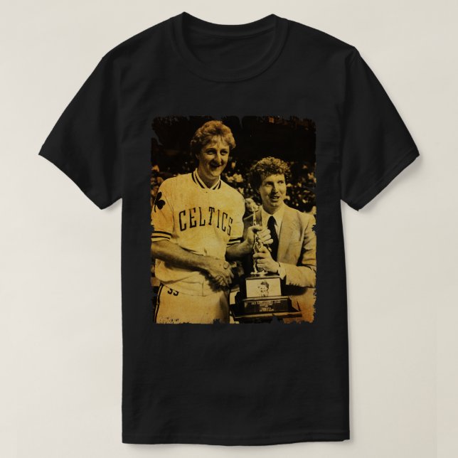 Larry Bird Vintage Design Of Basketball T-Shirt (Design Front)
