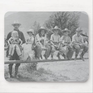 Larry Larom with six children. Mouse Pad