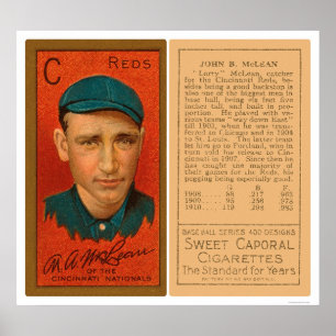 Larry McLean Reds Baseball 1911 Poster