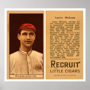 Larry McLean Reds Baseball 1912 Poster