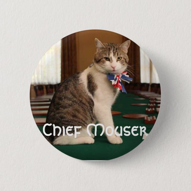 Larry the Downing Street Cat chief mouser badge (Front)