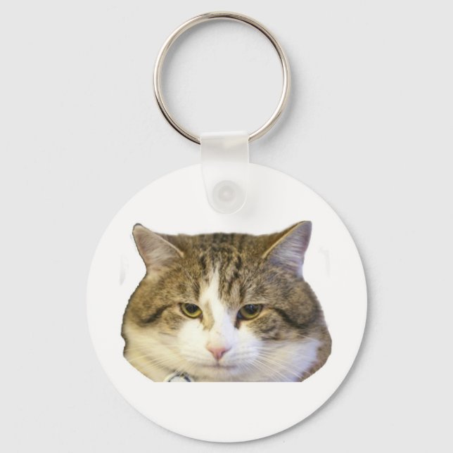 Larry the Downing Street Cat Face Key Ring (Front)