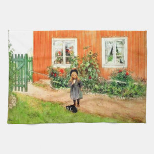 Larsson - Brita with a Cat and a Sandwich Tea Towel