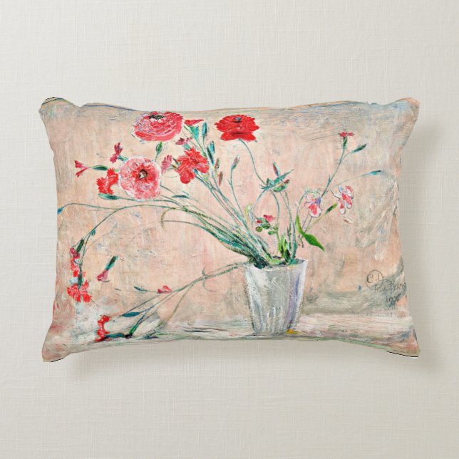 Larsson - Carnations and Poppies Decorative Cushion (Front)