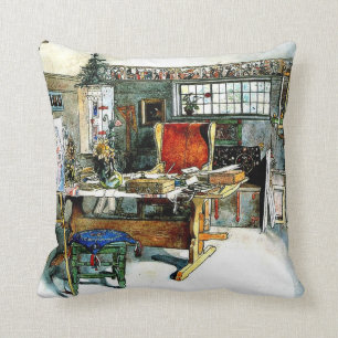 Larsson - The Studio, Carl Larsson painting Cushion