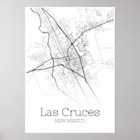 Las Cruces Map - New Mexico - City Map Poster