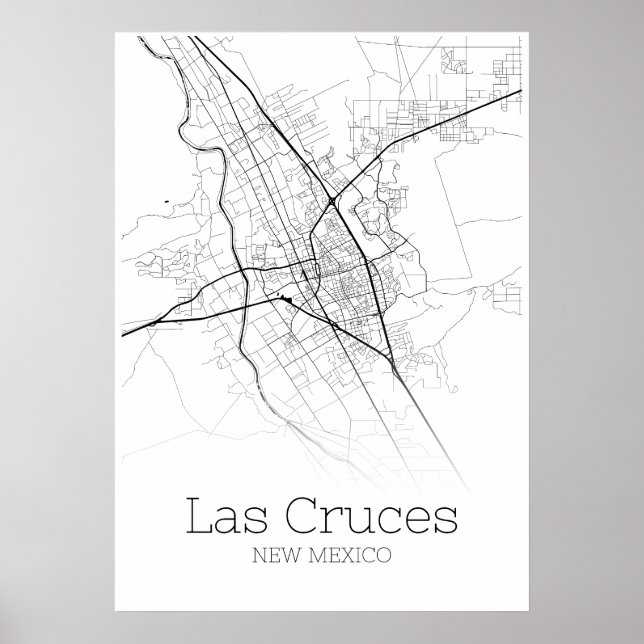 Las Cruces Map - New Mexico - City Map Poster (Front)