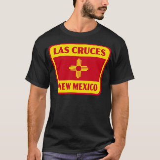 Las Cruces New Mexico Retro Flag Badge Yellow T-Shirt