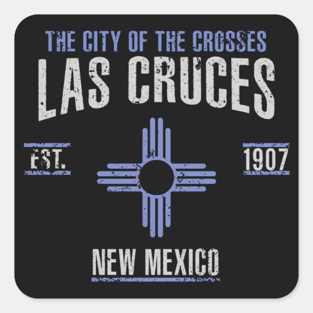 Las Cruces Square Sticker (Front)