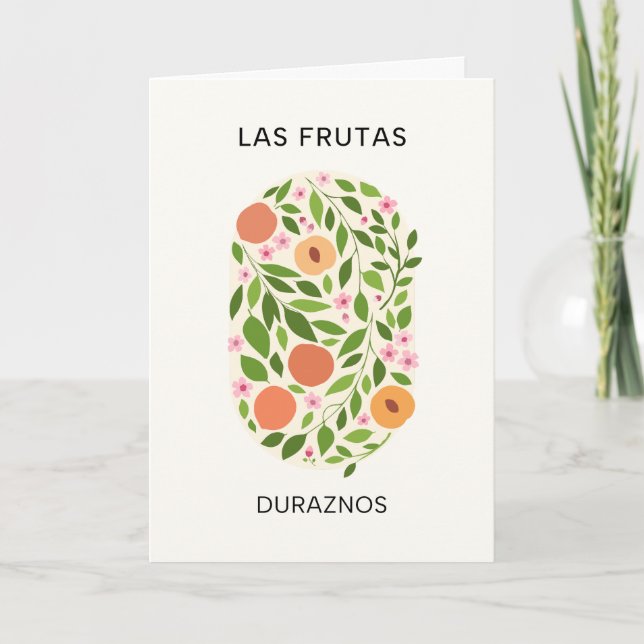 Las Frutas: Duraznos - Peach Market Card (Front)