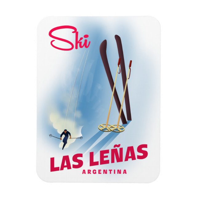 las leñas Argentina ski Magnet (Vertical)