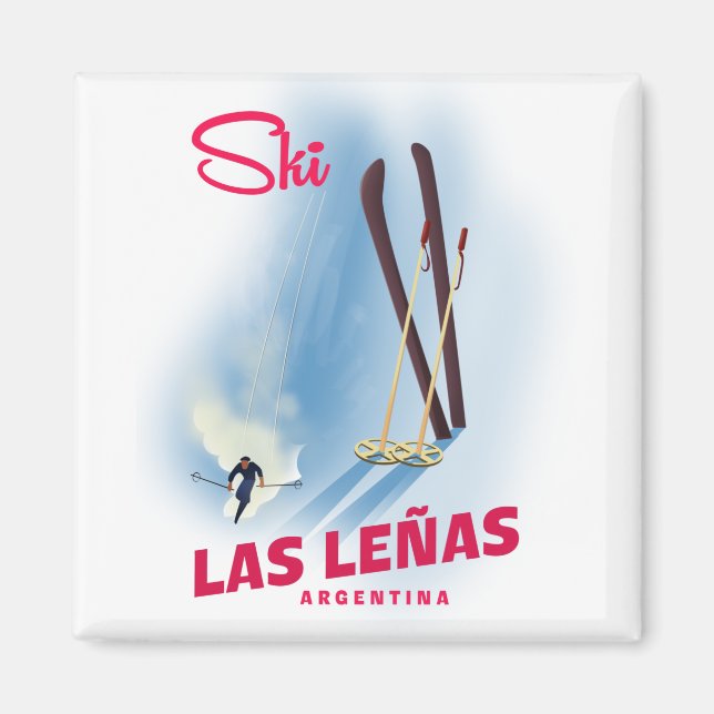 las leñas Argentina ski Magnet (Front)
