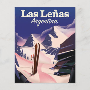 Las Leñas Argentina Ski travel print
