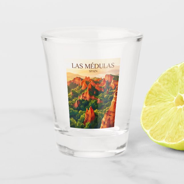 Las Médulas Spain Shot Glass (Front)