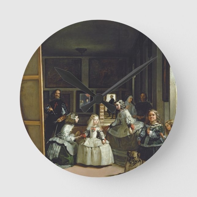 Las Meninas or The Family of Philip IV, c.1656 Round Clock (Front)