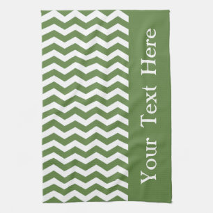 Las Palmas Green Wave Chevron customisable Tea Towel