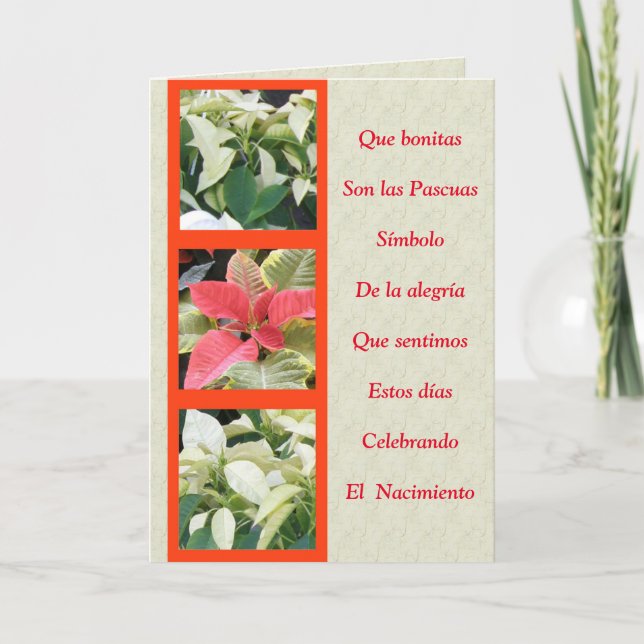 Las Pascuas son symbolization of joy en la Navidad Card (Front)