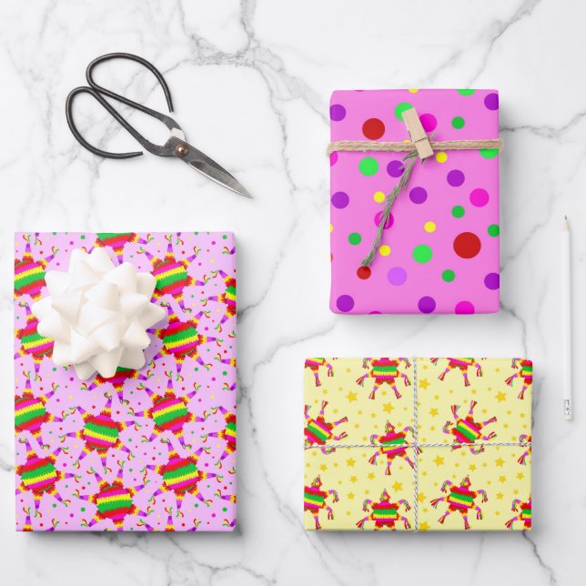 Las Posadas Piñata Festive Mexican Christmas  Wrapping Paper Sheet (Front)