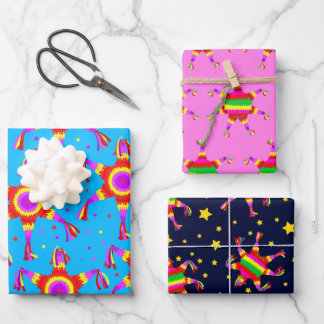 Las Posadas Piñata Star Festive Mexican Christmas Wrapping Paper Sheet