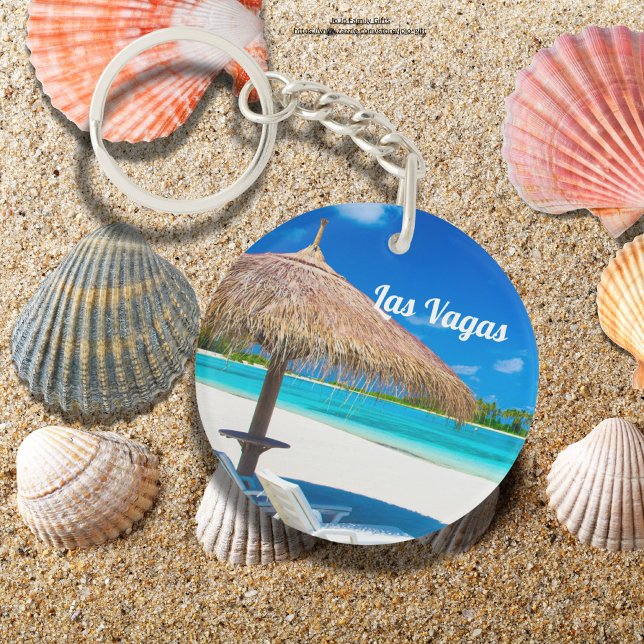 Las Vagas Warm summer beach Photography blue sky  Key Ring (Creator Uploaded)