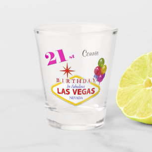 Las Vegas 21st Birthday Personalised Shot glass