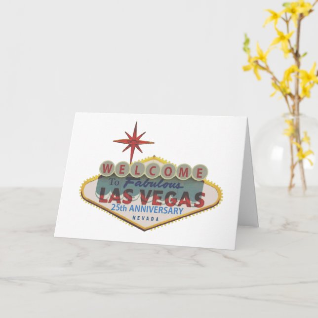 Las Vegas 25th Anniversary Card (Yellow Flower)