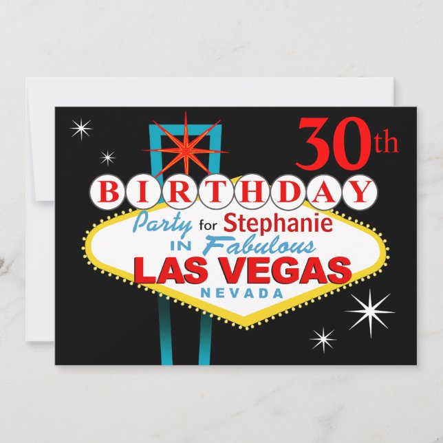 Las Vegas 30th Birthday Party Invitation (Front)