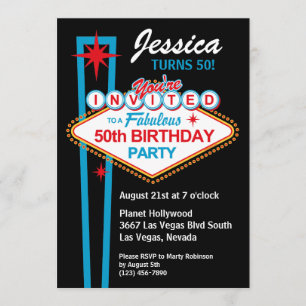 Las Vegas 50th Birthday Party Invitation