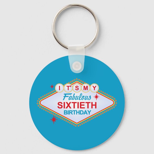 Las Vegas 60th Birthday Key Ring (Front)