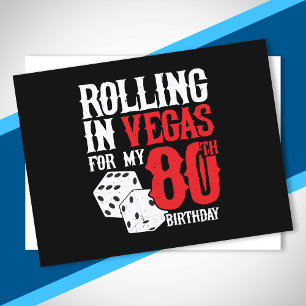 Las Vegas 80th Birthday Party - Rolling in Vegas Postcard