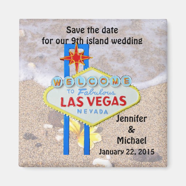 Las Vegas 9th Island Save the Date Magnet (Front)