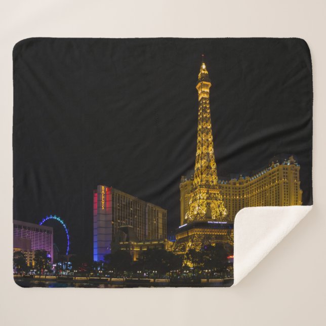 Las Vegas at night Sherpa Blanket (Front (Horizontal))