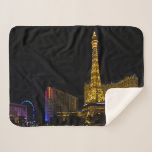 Las Vegas at night Sherpa Blanket