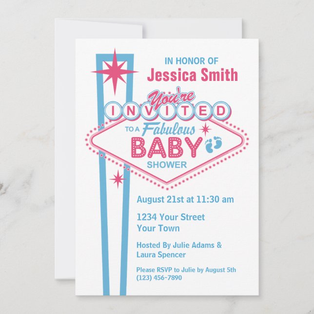Las Vegas Baby Shower Invitations (Front)