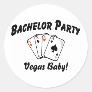 Las Vegas Bachelor Party Classic Round Sticker