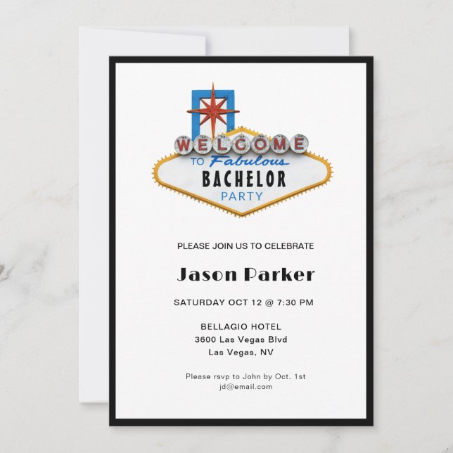 Las Vegas Bachelor Party  Invitation (Front)