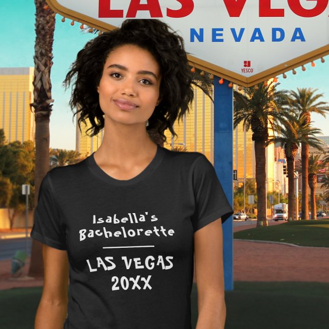 Las Vegas Bachelorette Black Name T-Shirt (Las Vegas Strip)