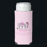 Las Vegas bachelorette can coolers<br><div class="desc">These Vegas themed can coolers feature a retro font and personalised customisable details. This Las Vegas themed can cooler will be a great addition to your bridesmaid gift bags. Change the colours, year and bride's name to make it your own. Shop the matching Vegas accessories in our Las Vegas bachelorette...</div>