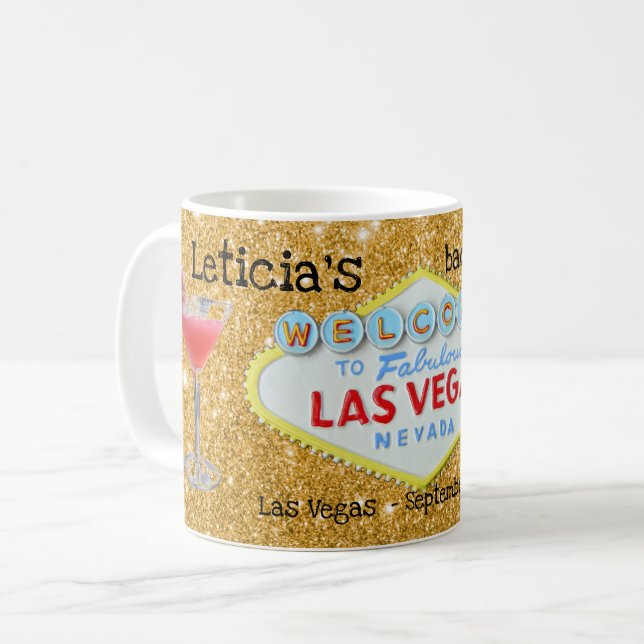 Las Vegas Bachelorette gold sparkle Mug (Front Left)