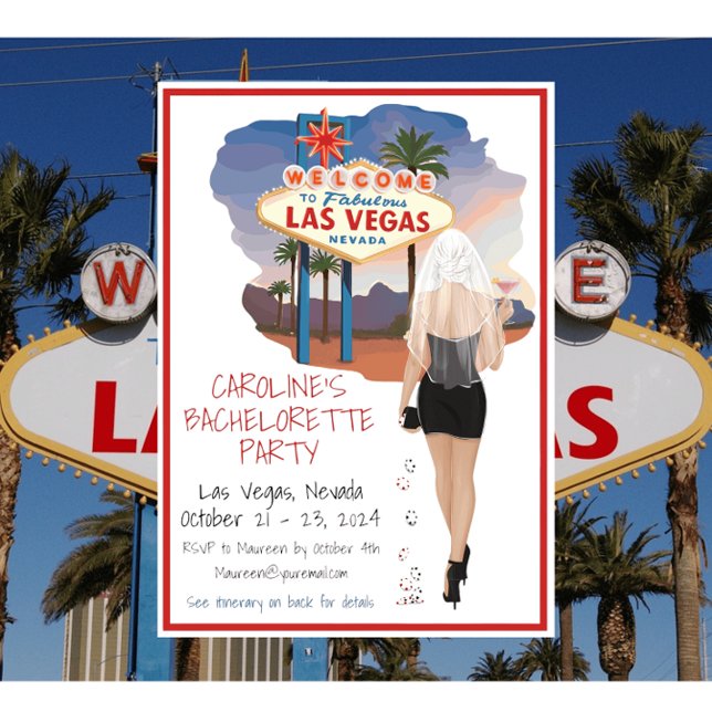 Las Vegas Bachelorette Party Blonde Bride Itinerar Invitation (Creator Uploaded)